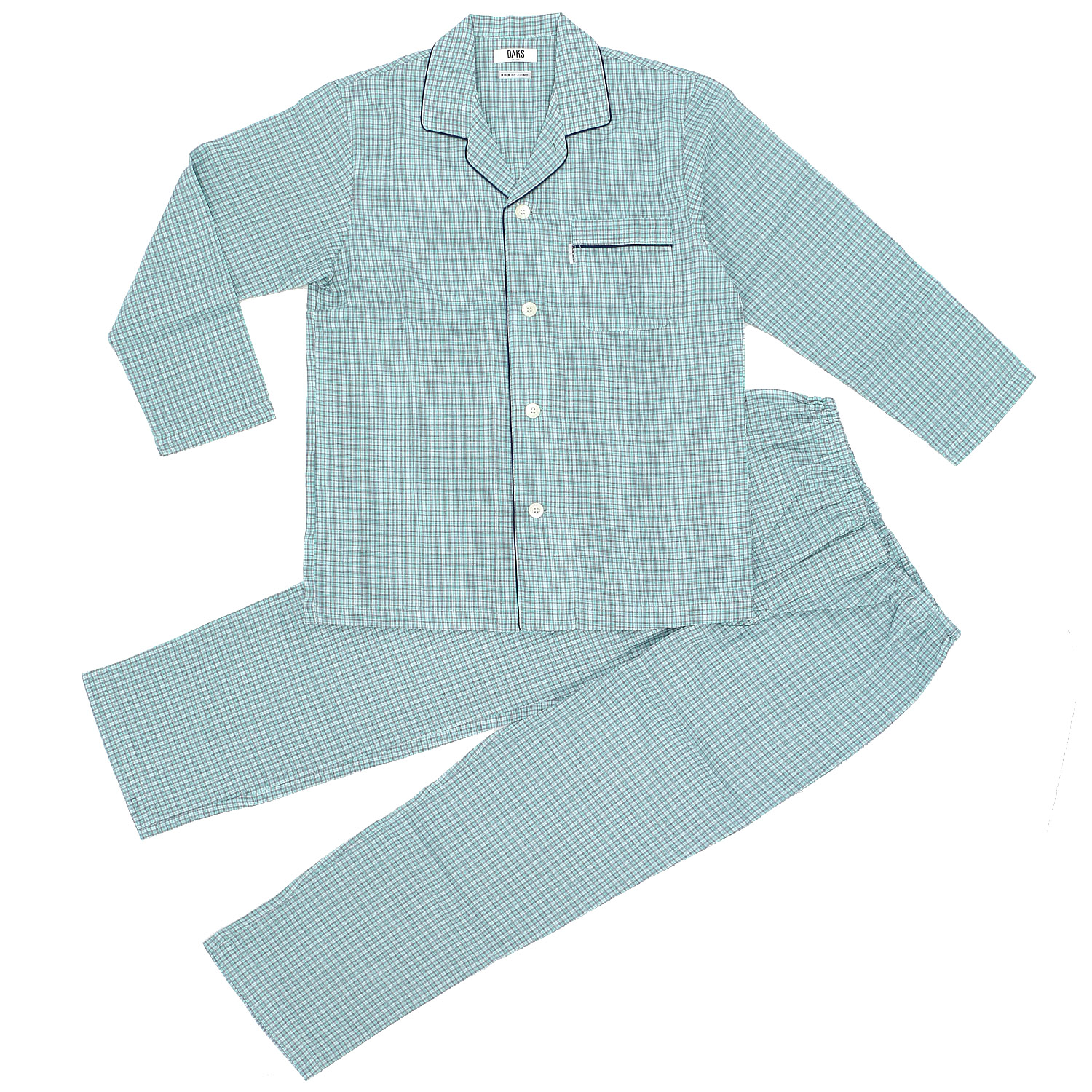 DAKS 紳士長袖長パンツパジャマ チェックM／L - 画像2