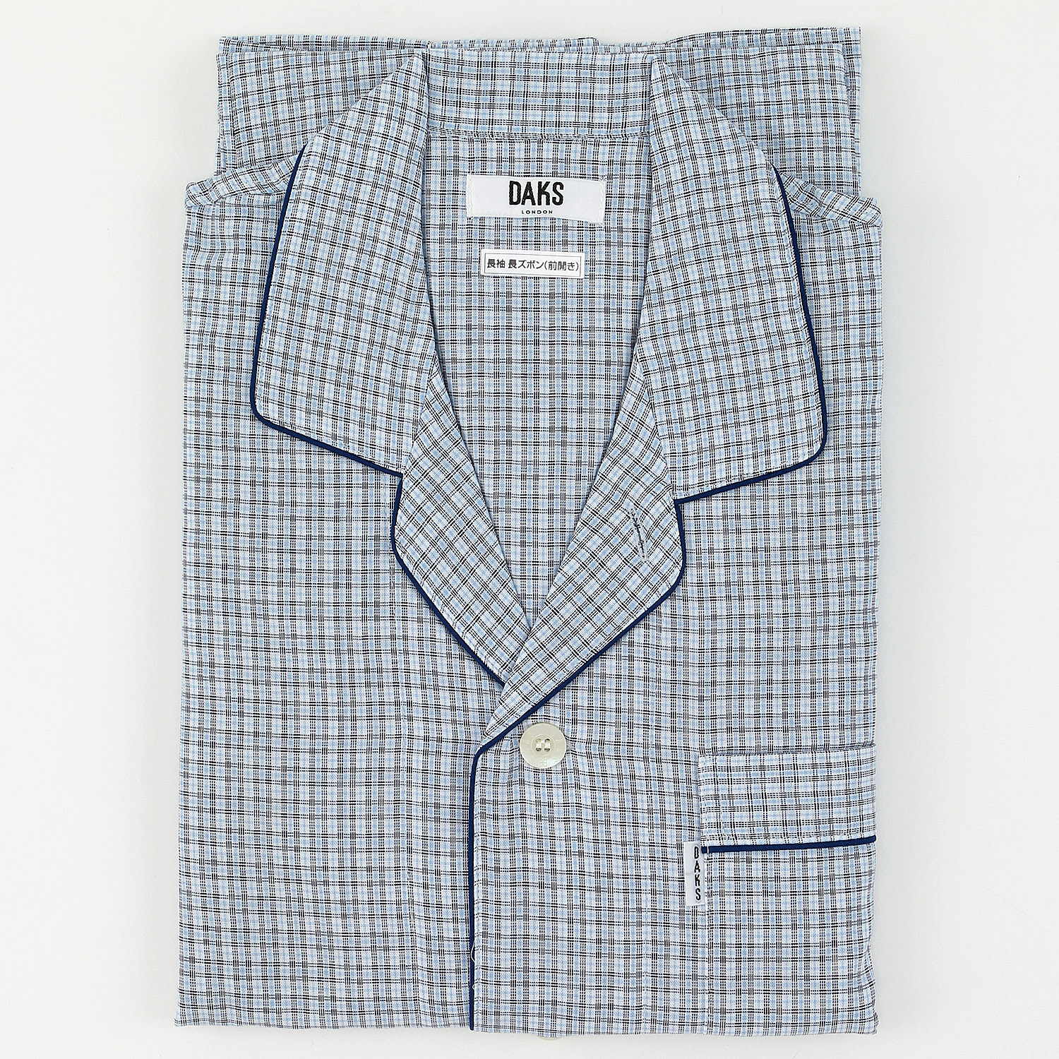 DAKS 紳士長袖長パンツパジャマ チェックM／L - 画像5