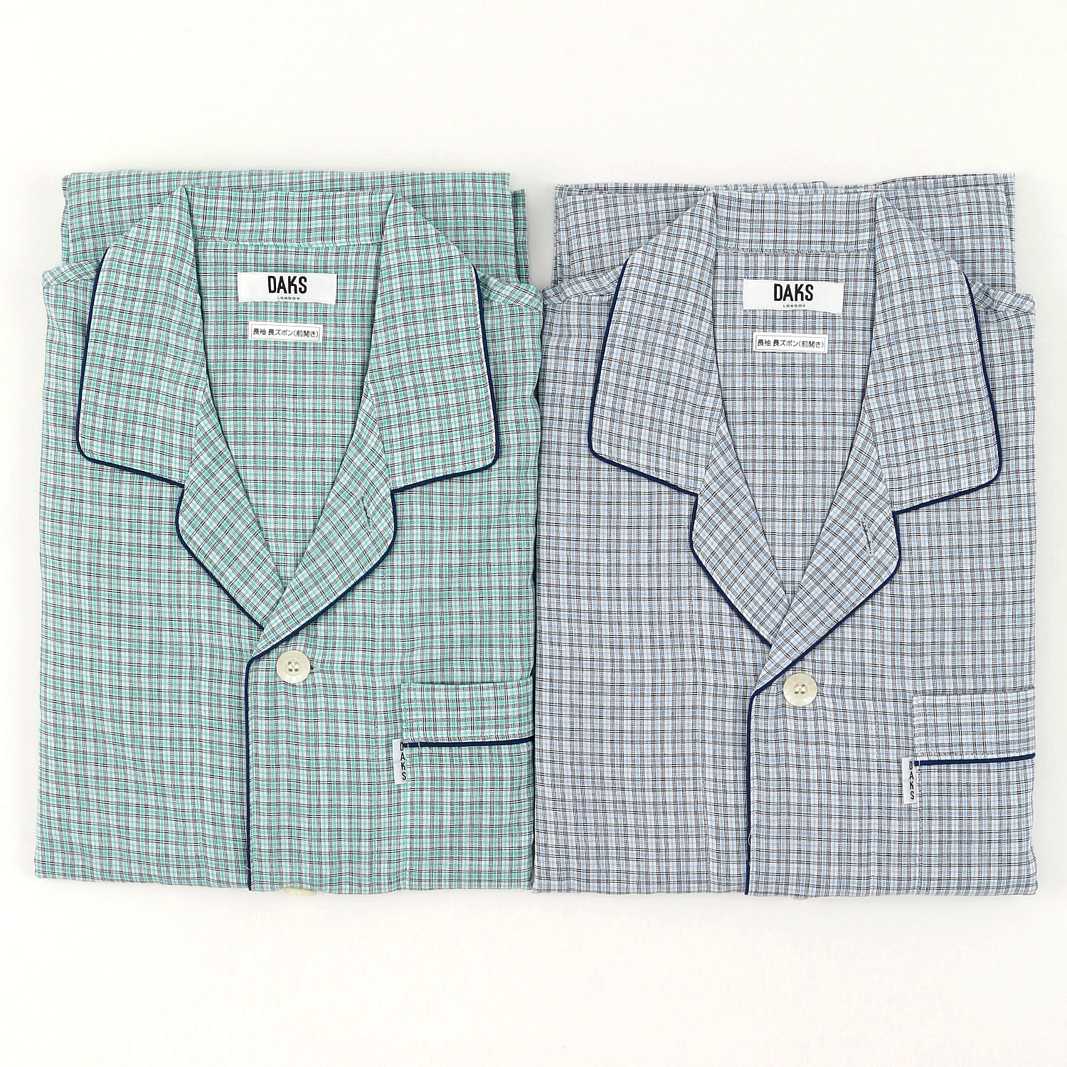 DAKS 紳士長袖長パンツパジャマ チェックM／L