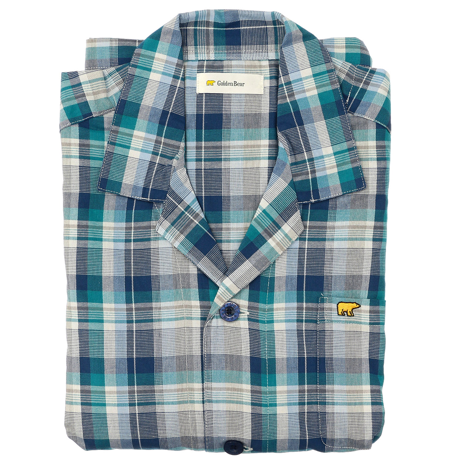 GoldenBear 長袖テーラーパジャマ ツイル 格子柄 - 画像3