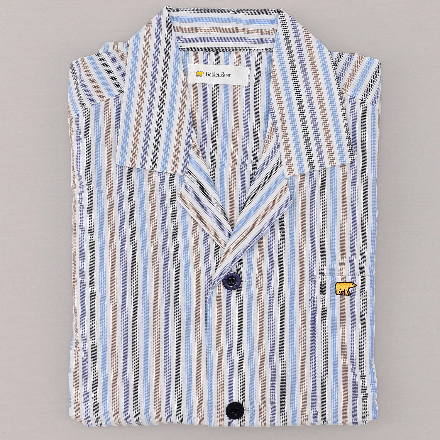 GoldenBear 長袖テーラーパジャマ ツイル ストライプ柄 - 画像6