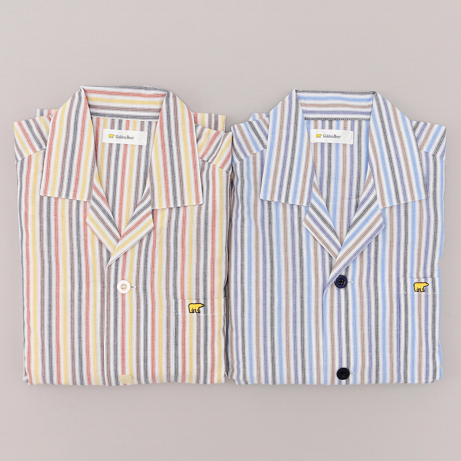 GoldenBear 長袖テーラーパジャマ ツイル ストライプ柄 - 画像1