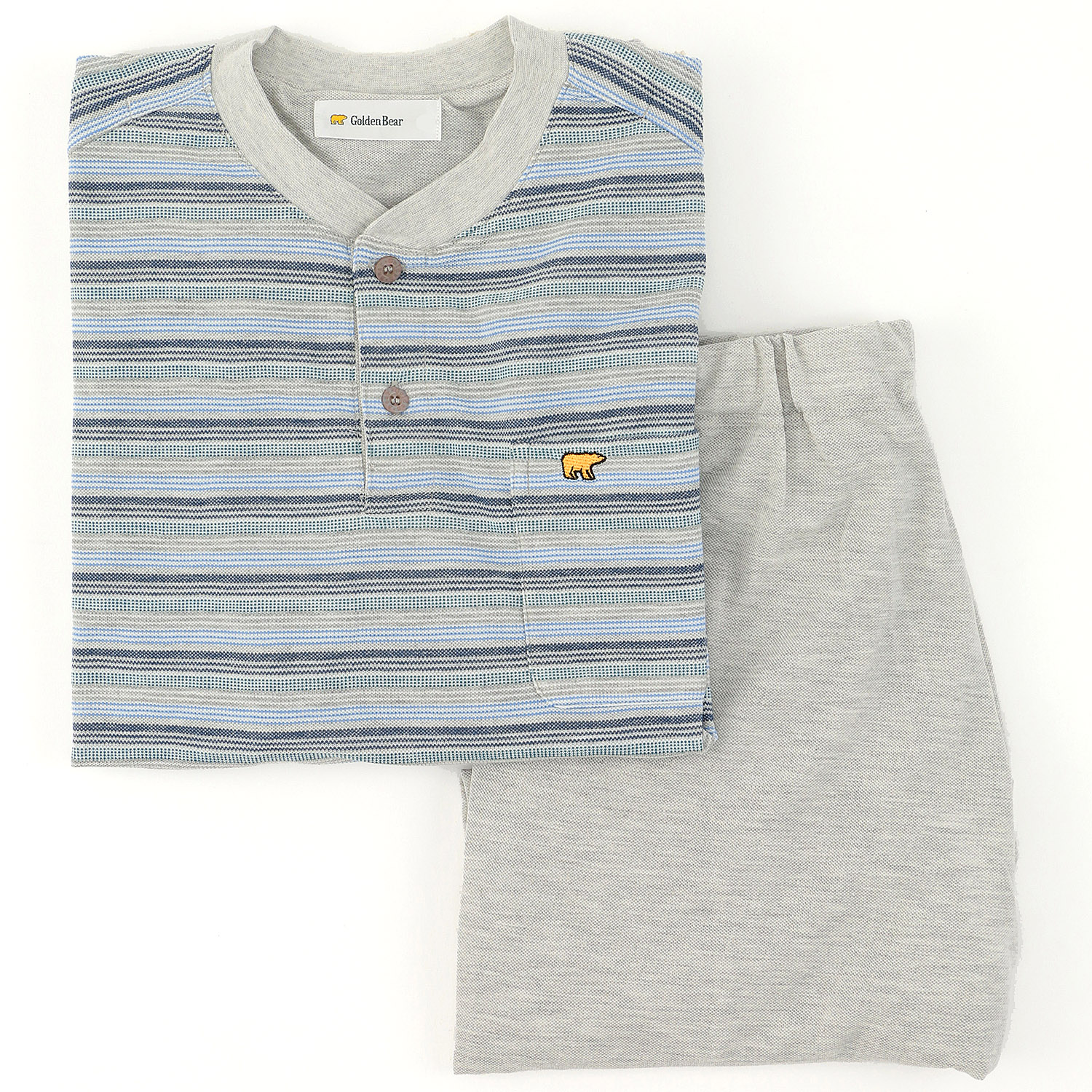 GoldenBear 紳士 鹿の子 長袖パジャマ ボーダー柄 - 画像3