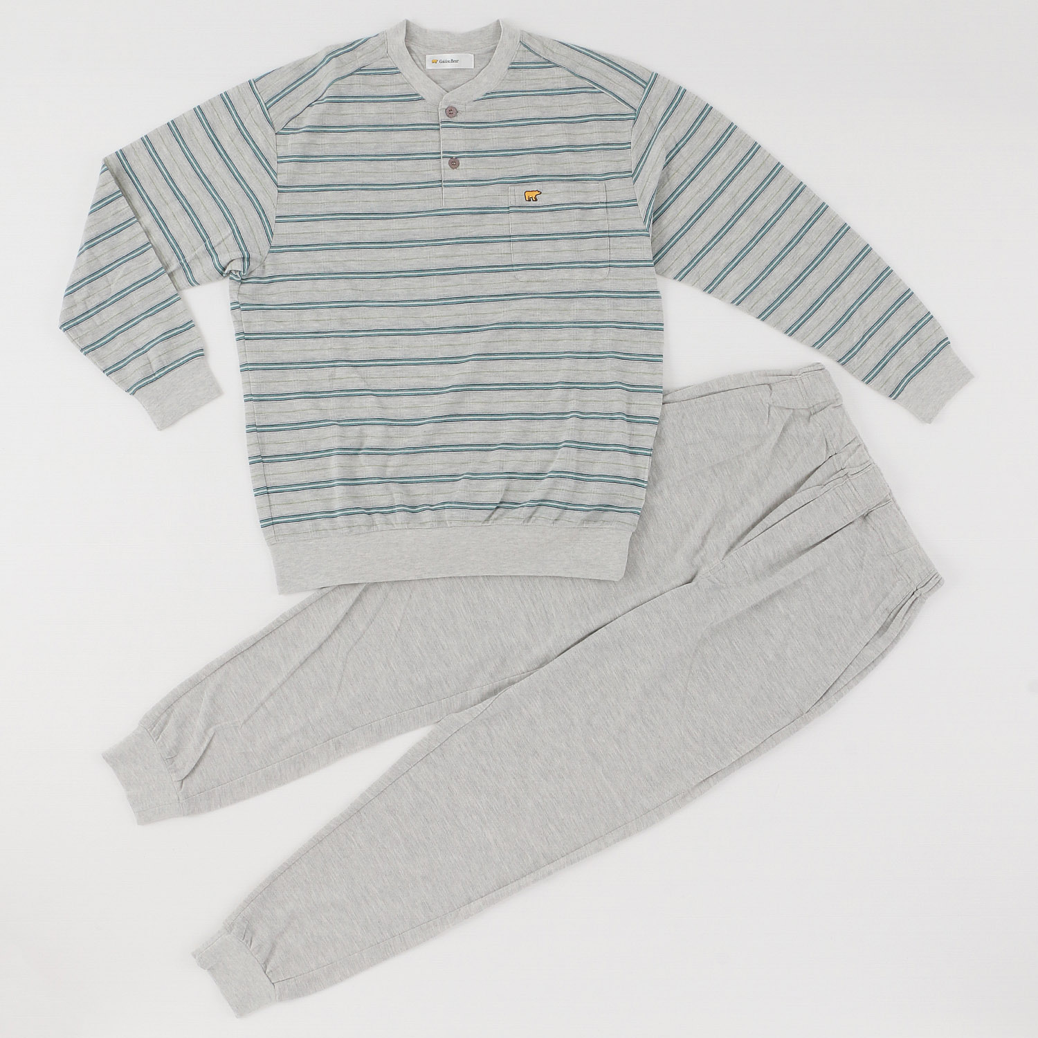 GoldenBear 紳士 鹿の子 長袖パジャマ ボーダー柄 - 画像2