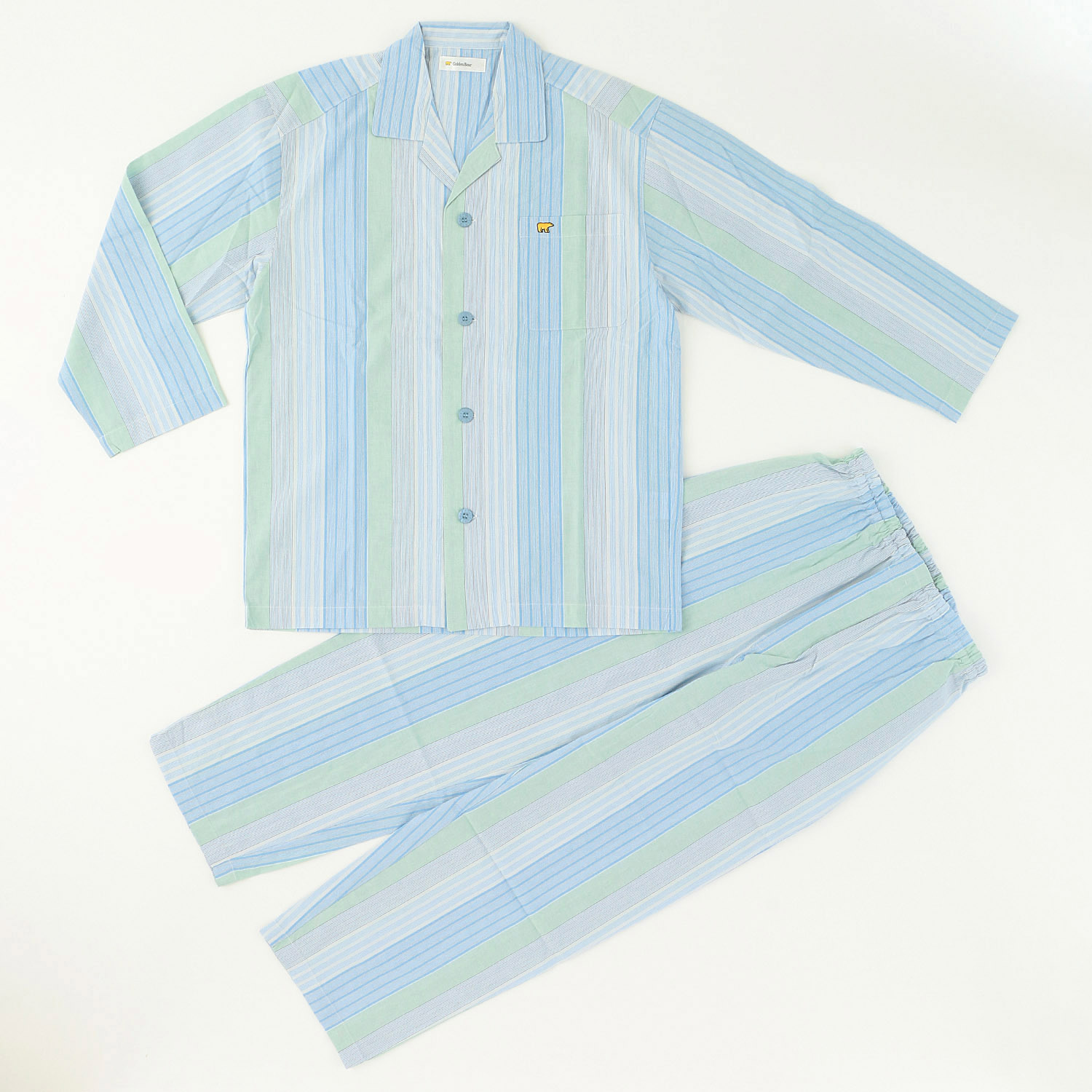 GoldenBear 紳士 サッカー長袖長ズボンパジャマ ストライプ柄 - 画像2