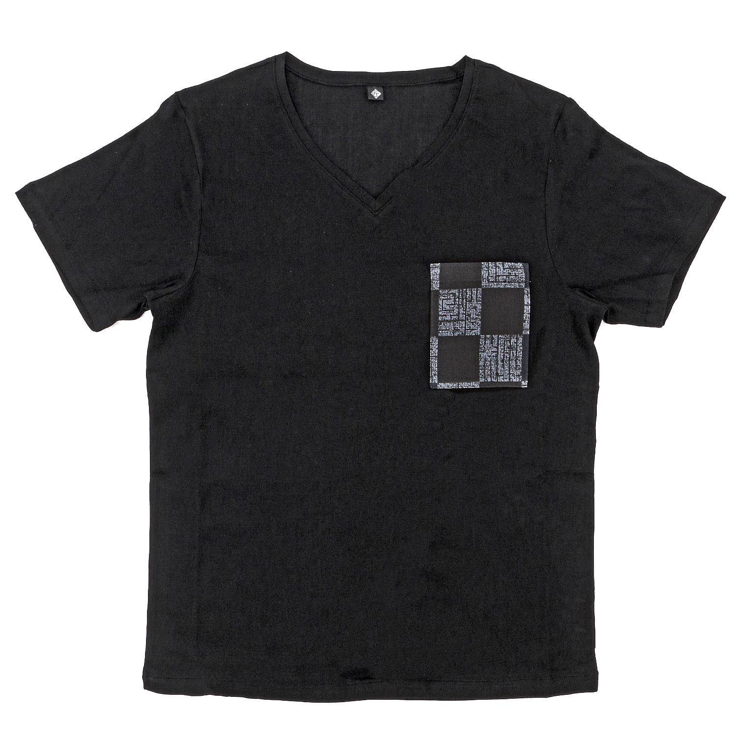 匠技  高島縮  半袖VネックTシャツ M／L - 画像1