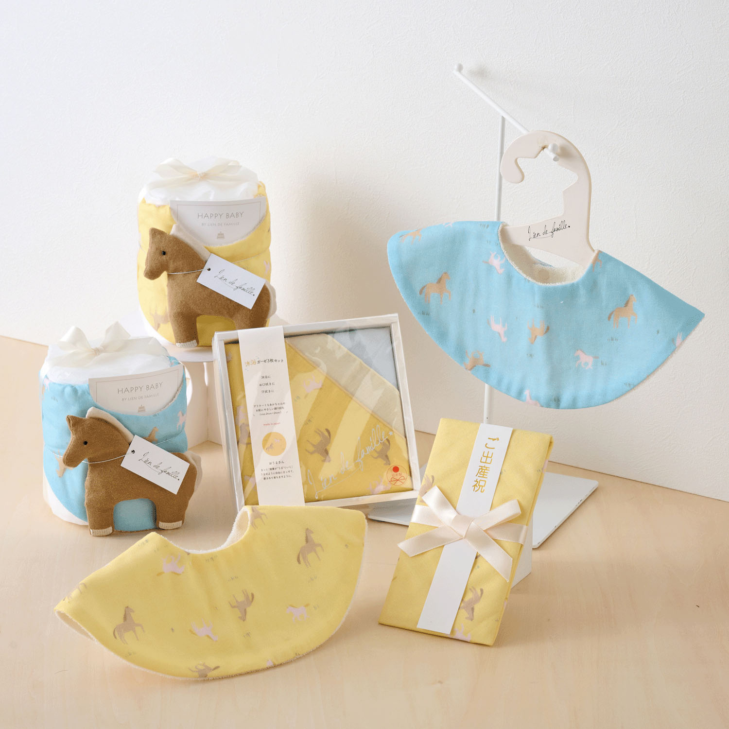 うま柄ガーゼ3枚セット - 画像6