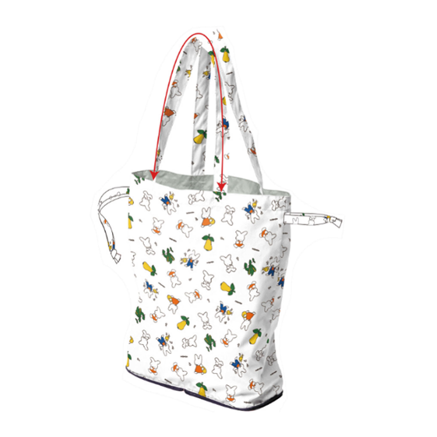 ミッフィー撥水レインエコバッグ miffy 70th NIJNTJE ホワイト - 画像1