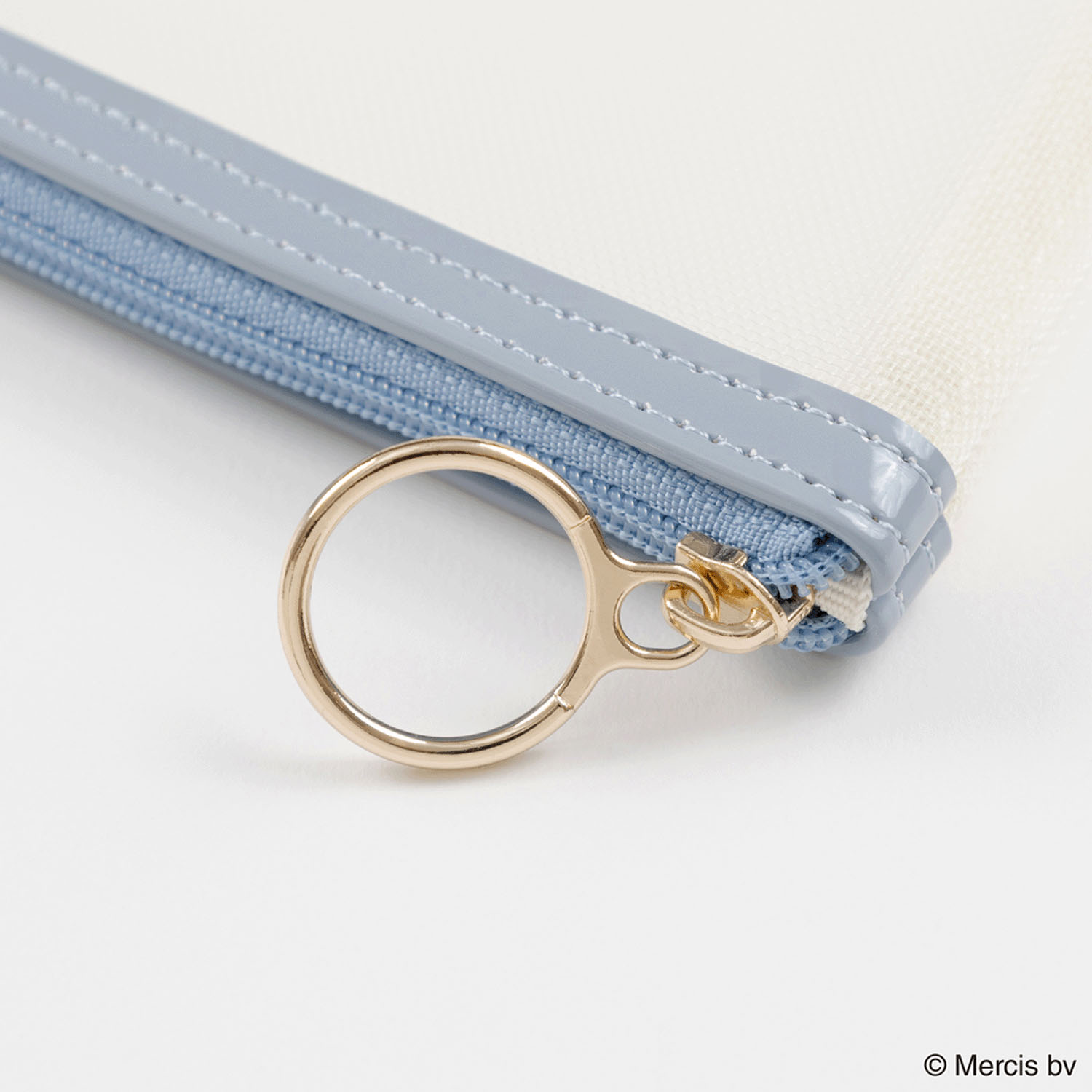 BRUNA BICOLOR MESH フラットポーチ アイボリー - 画像4