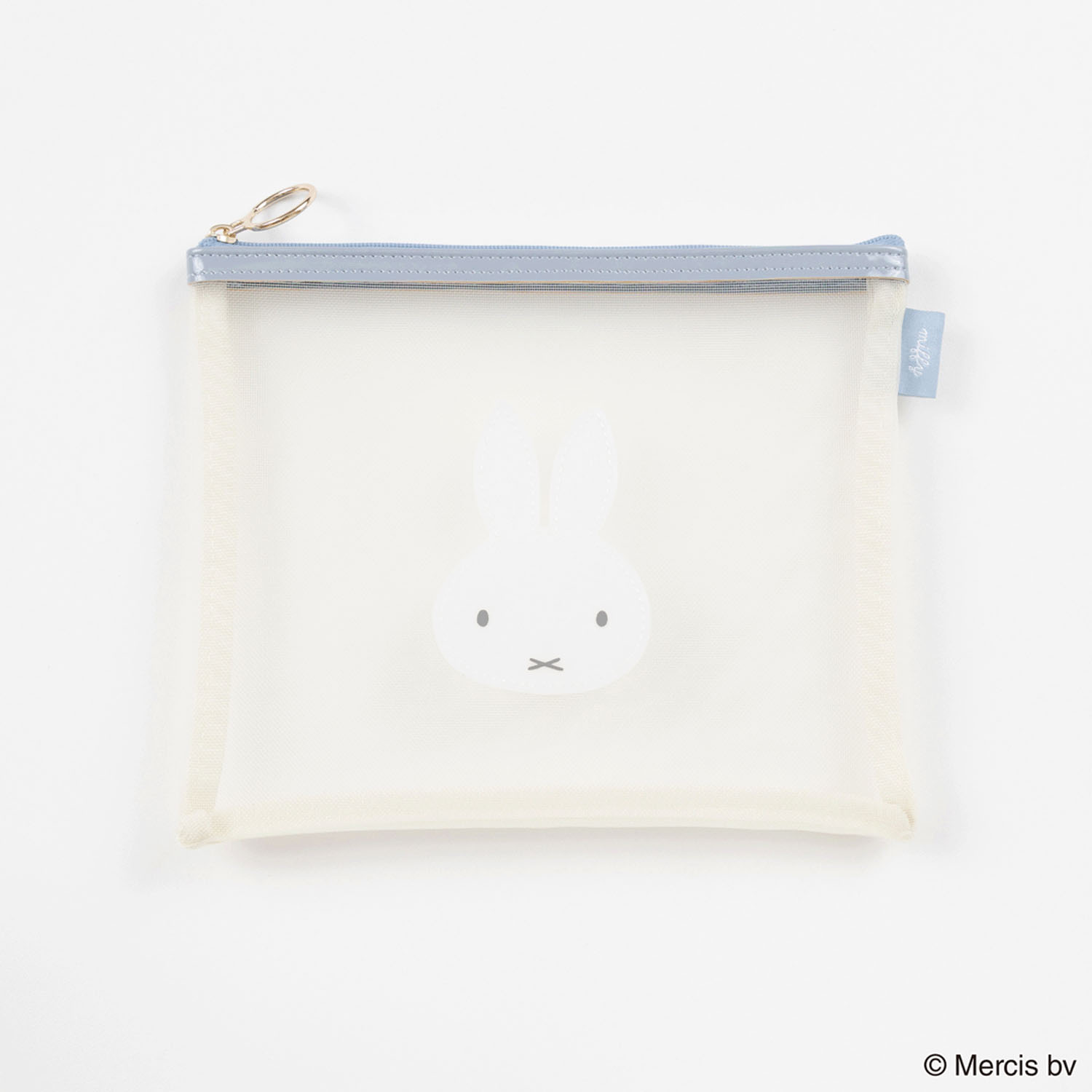 BRUNA BICOLOR MESH フラットポーチ アイボリー - 画像1