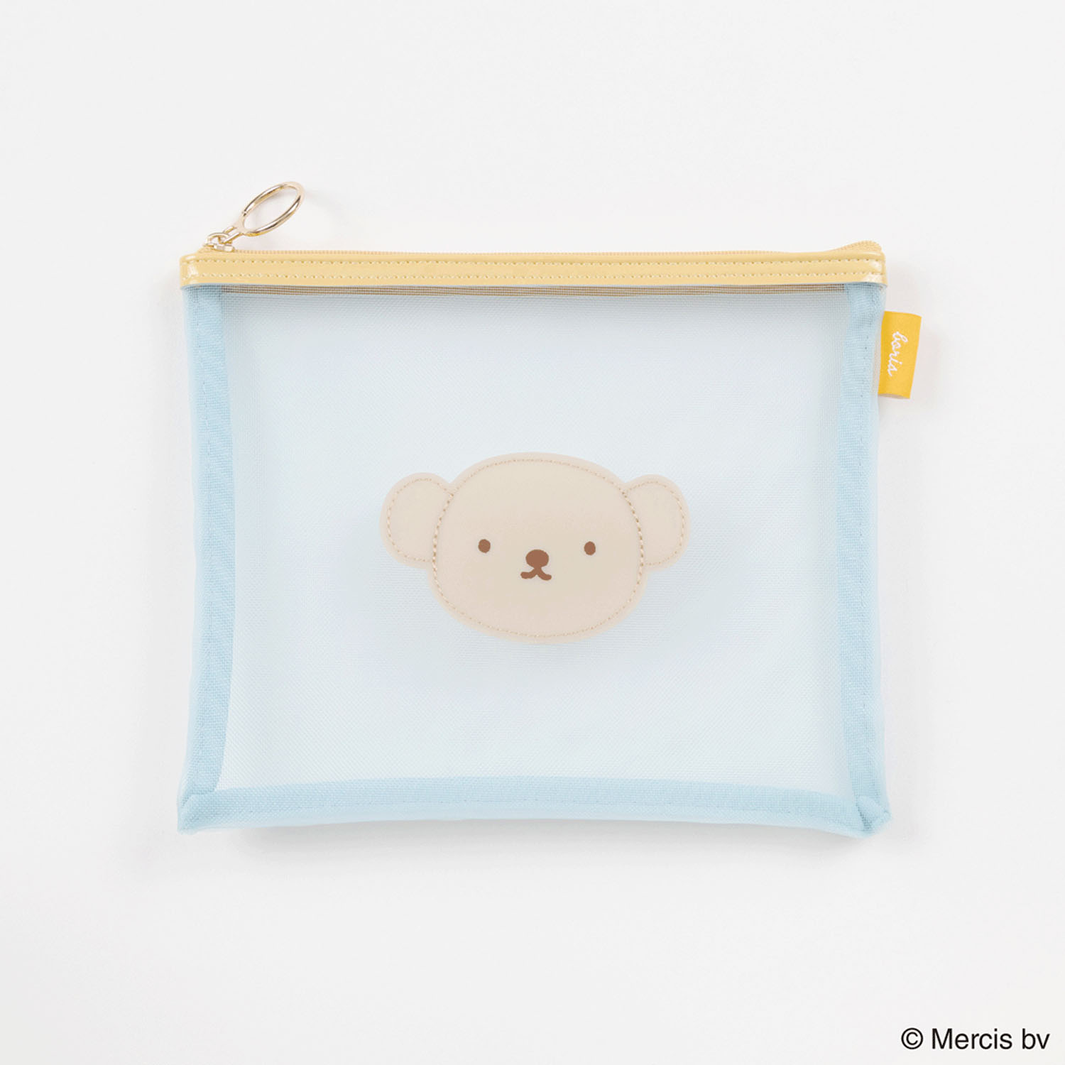 BRUNA BICOLOR MESH フラットポーチ ブルー - 画像1