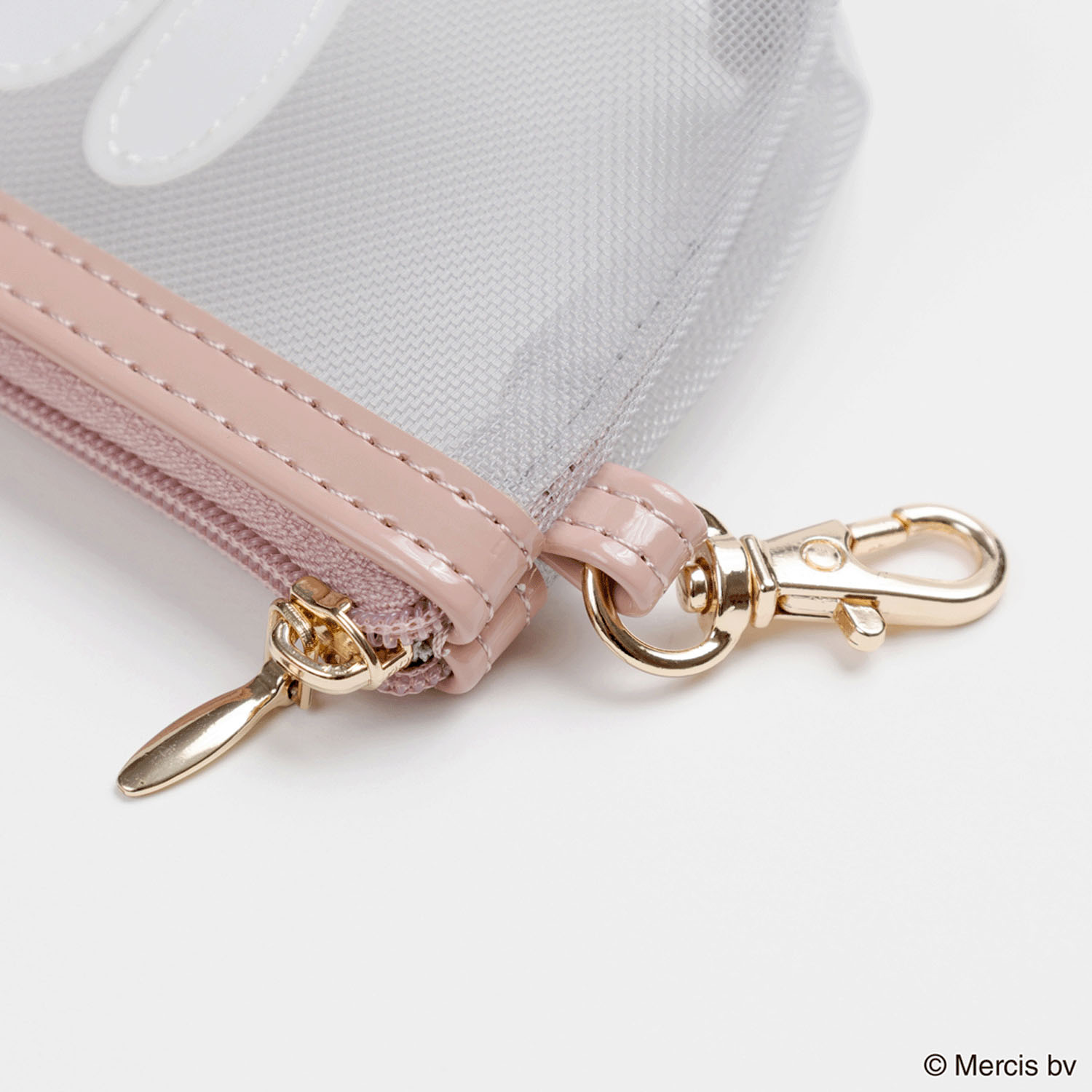 BRUNA BICOLOR MESH マイクロ台形ポーチ グレー - 画像4