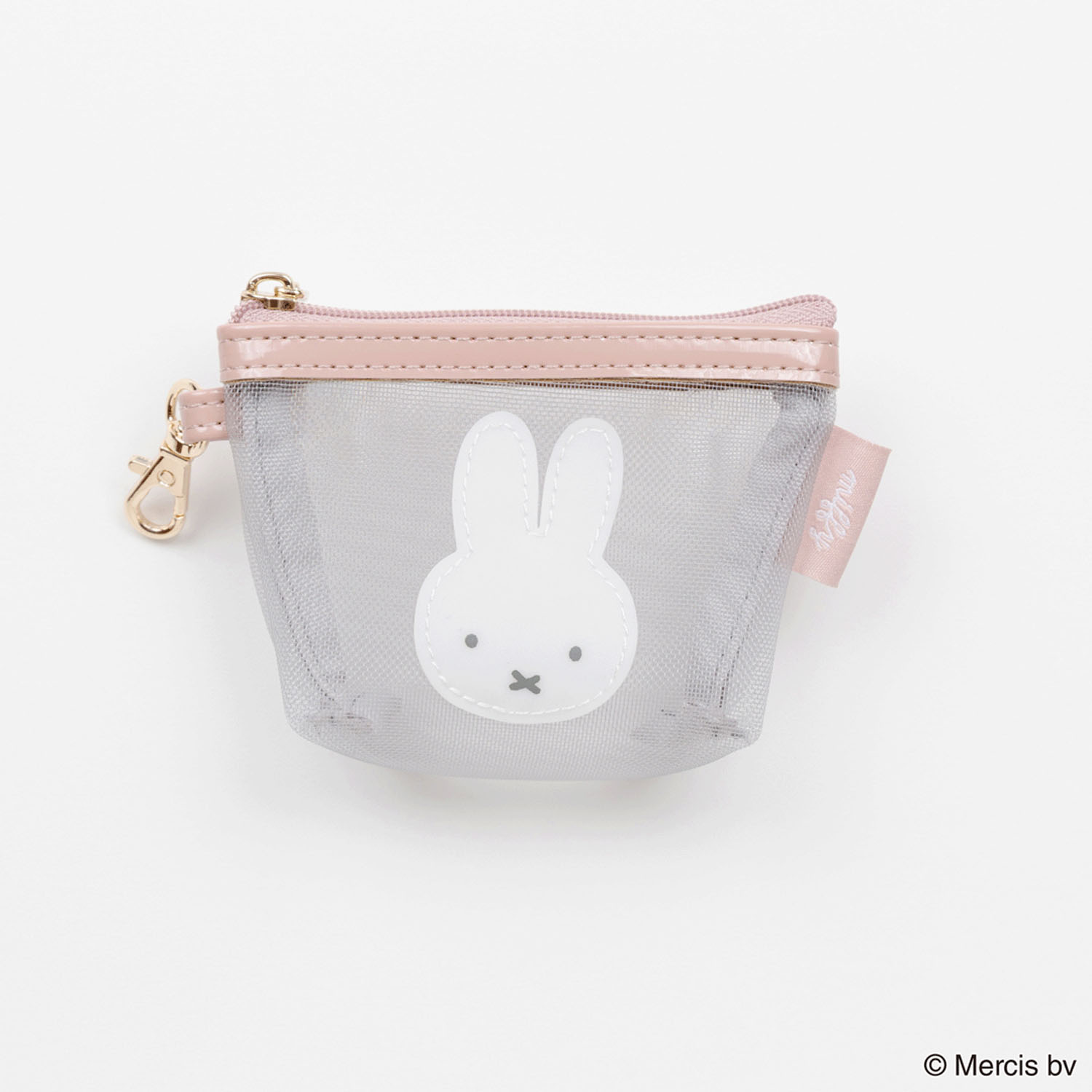 BRUNA BICOLOR MESH マイクロ台形ポーチ グレー