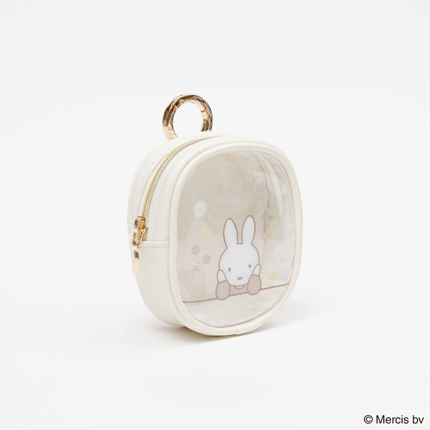 MIFFY FLOWER PVCマイクロミニスクエアポーチ アイボリー - 画像2