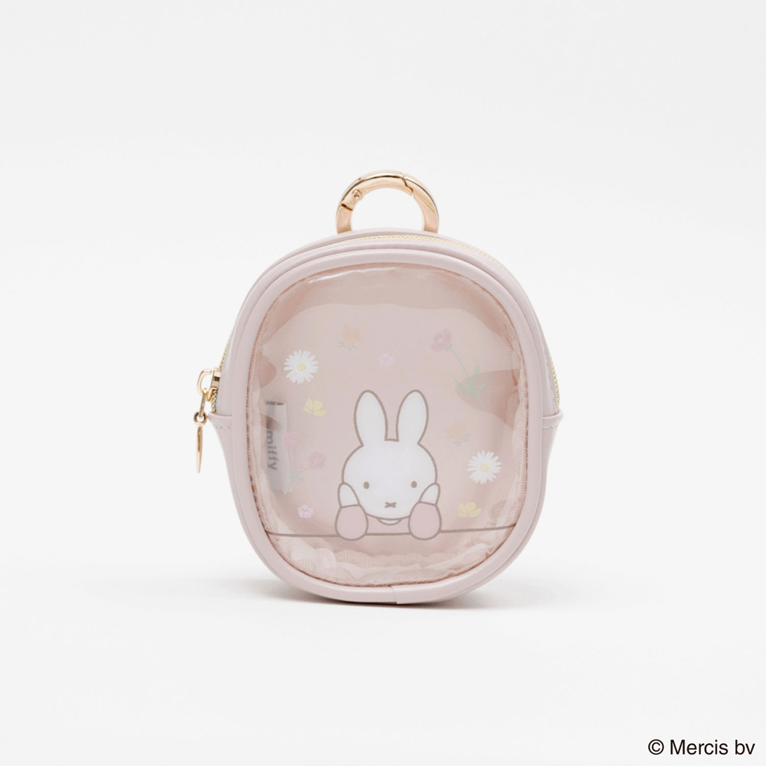 MIFFY FLOWER PVCマイクロミニスクエアポーチ ピンク