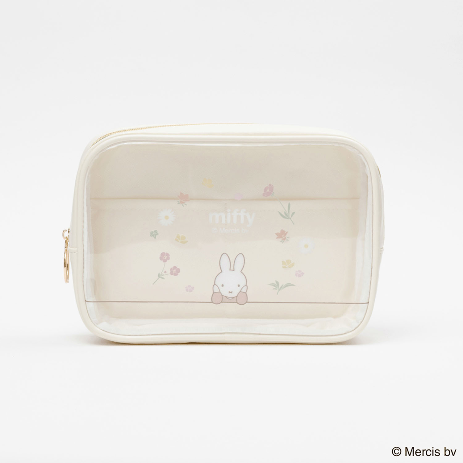 MIFFY FLOWER PVCスクエアポーチ アイボリー