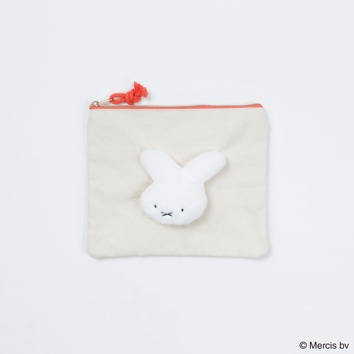 ミッフィー 70th ナインチェ マスコットフラットポーチ ブルーナレッド - 画像1