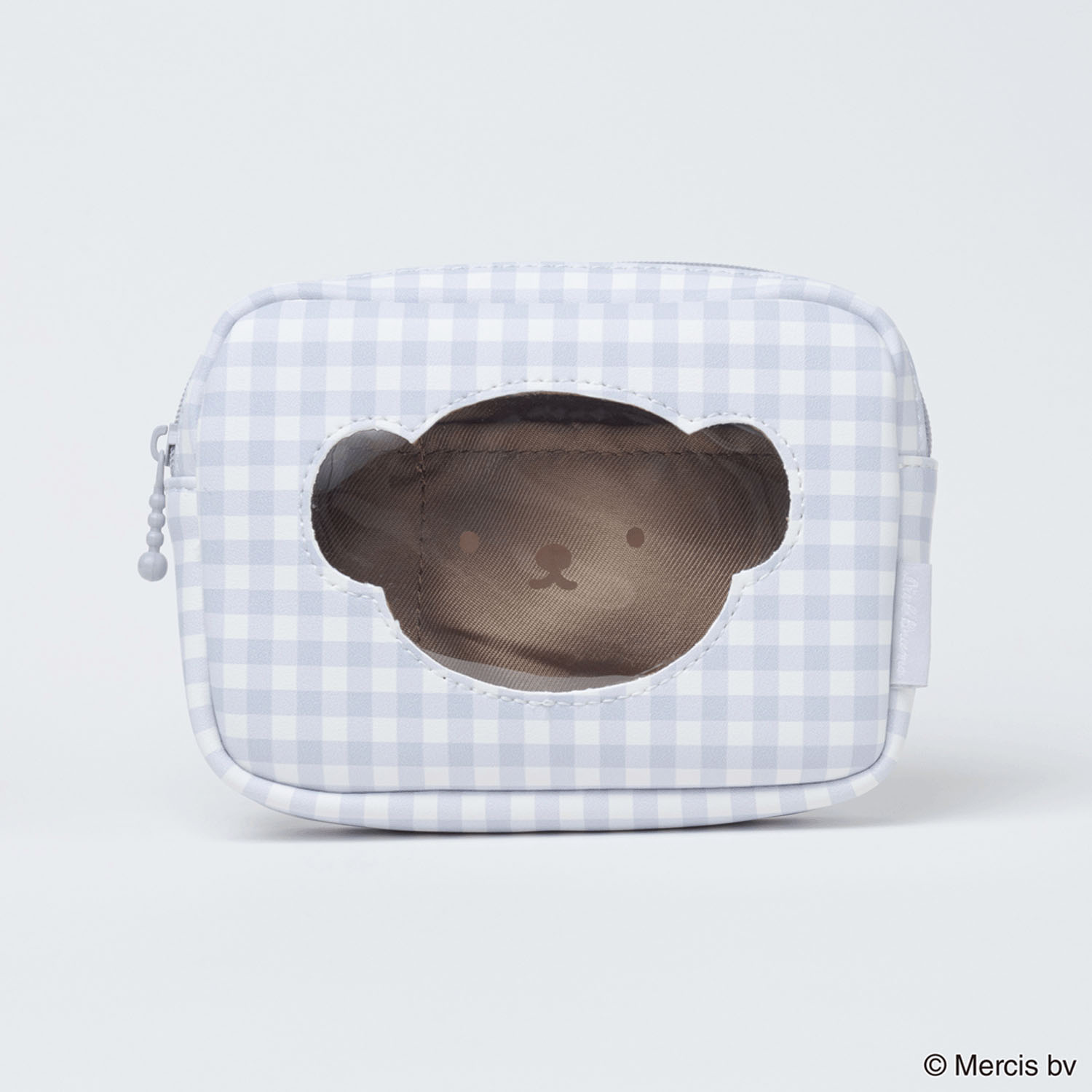 miffy BRUNA PLAID スクエアポーチ ブルー - 画像1