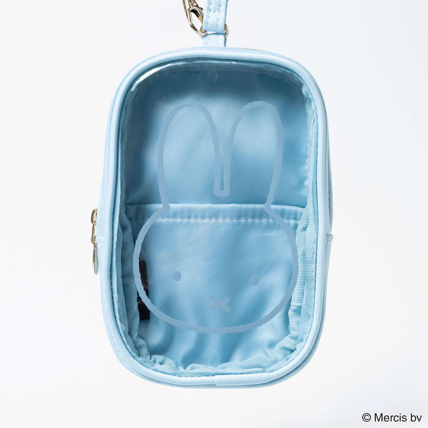 MIFFY CLEARストラップ付きスクエアポーチ ブルー - 画像3