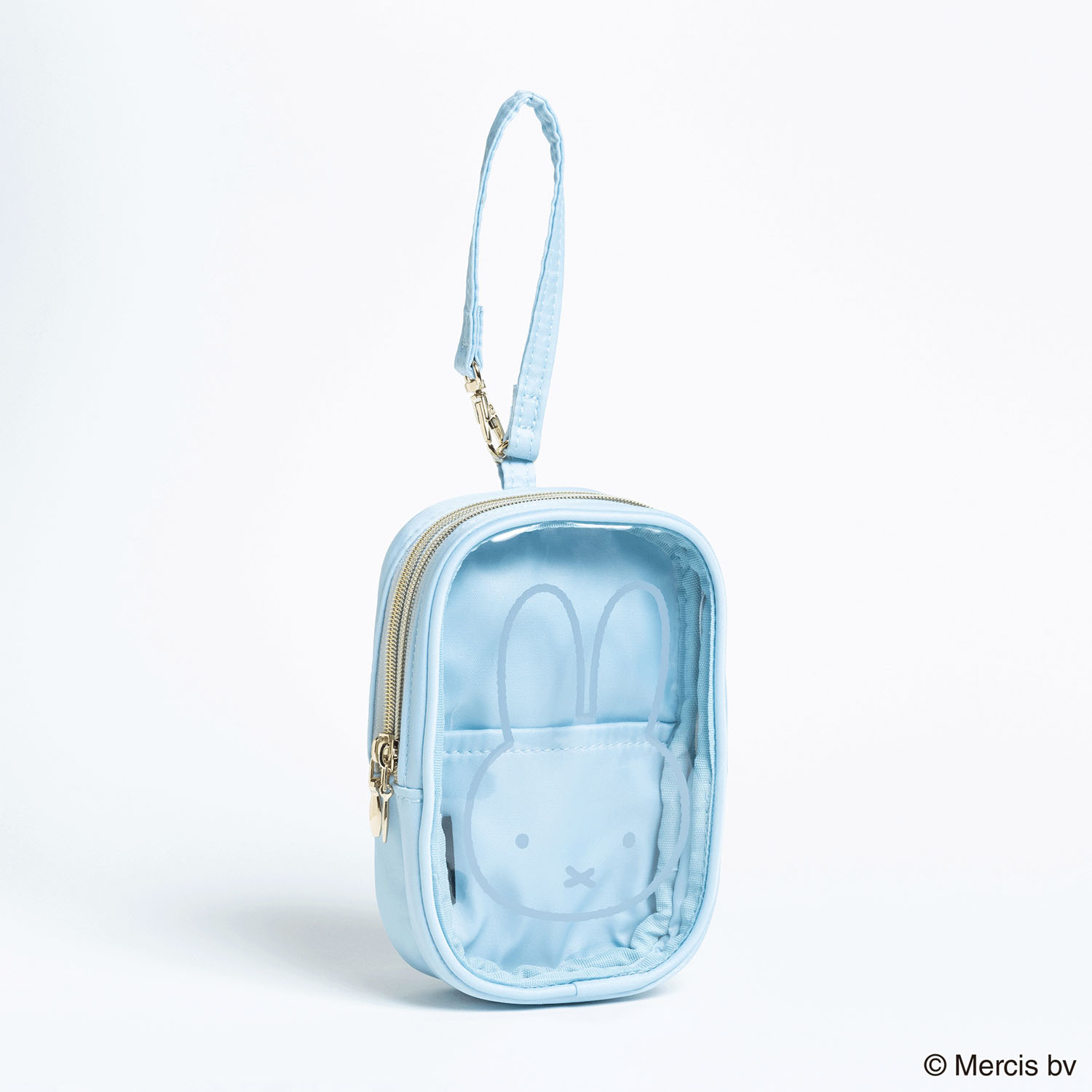 MIFFY CLEARストラップ付きスクエアポーチ ブルー - 画像1