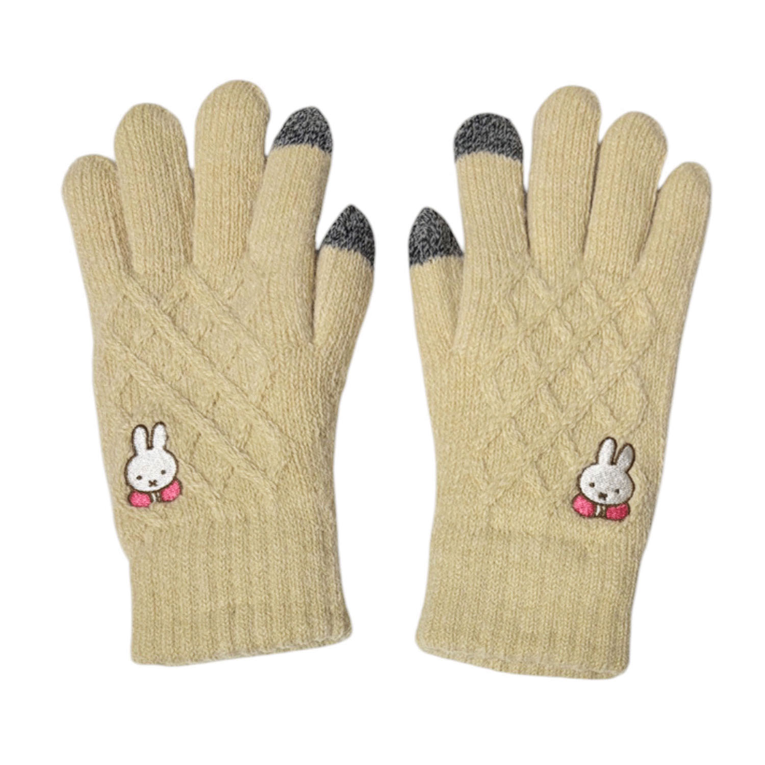 ミッフィー スマホ対応ケーブル手袋 かんがえごと - 画像1