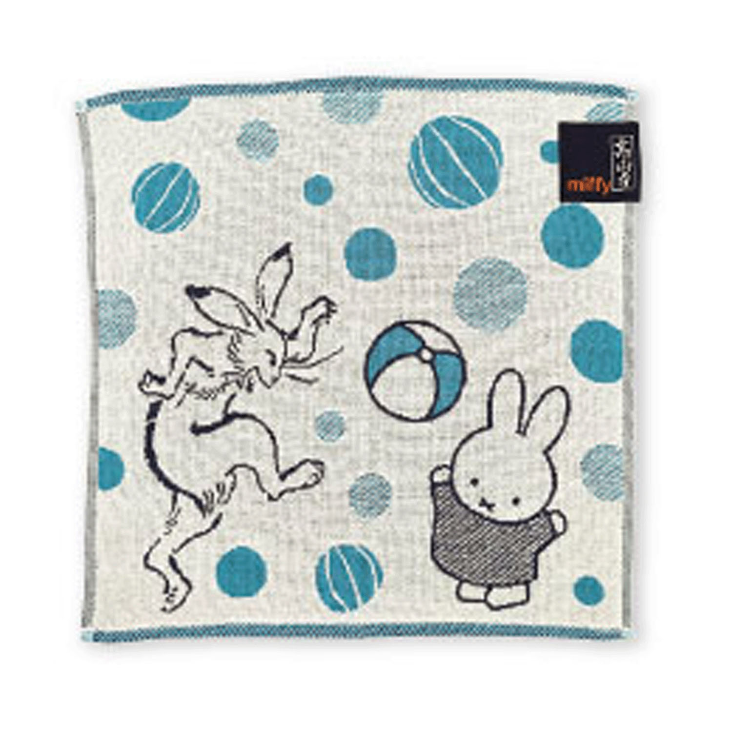 miffy×鳥獣戯画 ガーゼミニタオル まり遊び - 画像1