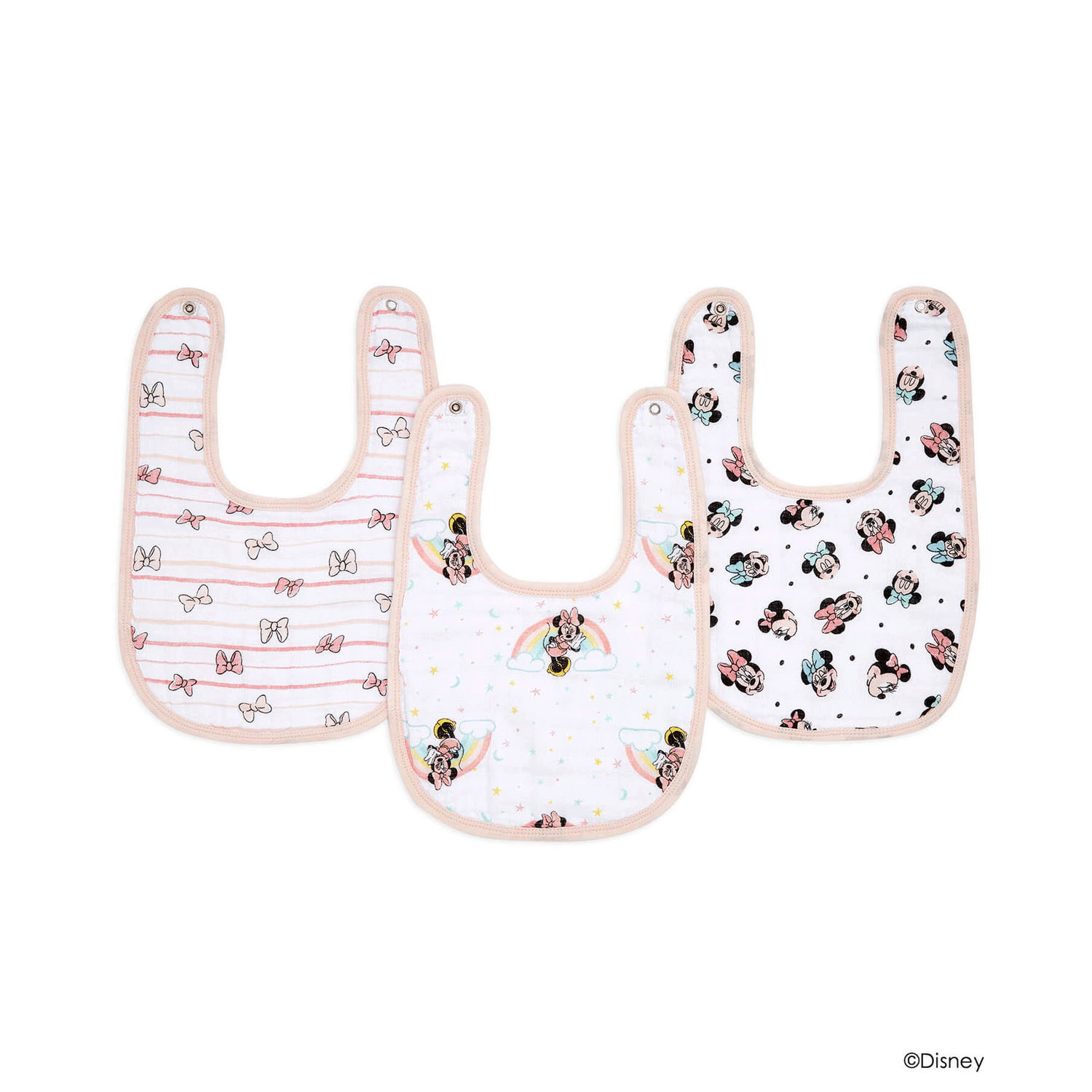 スナップビブ3枚入り ミニーレインボー