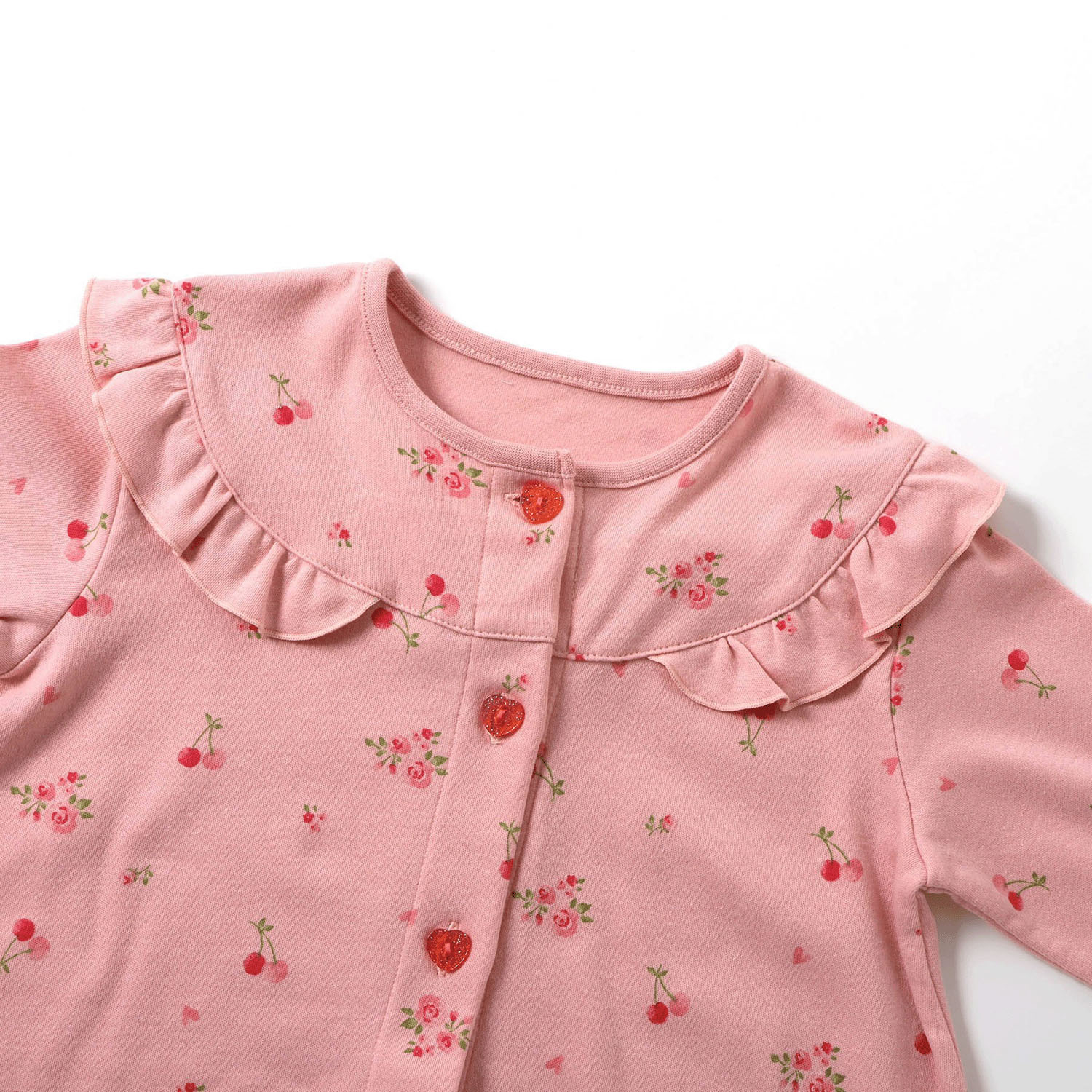 さくらんぼお花柄前あきスムースパジャマ - 画像2