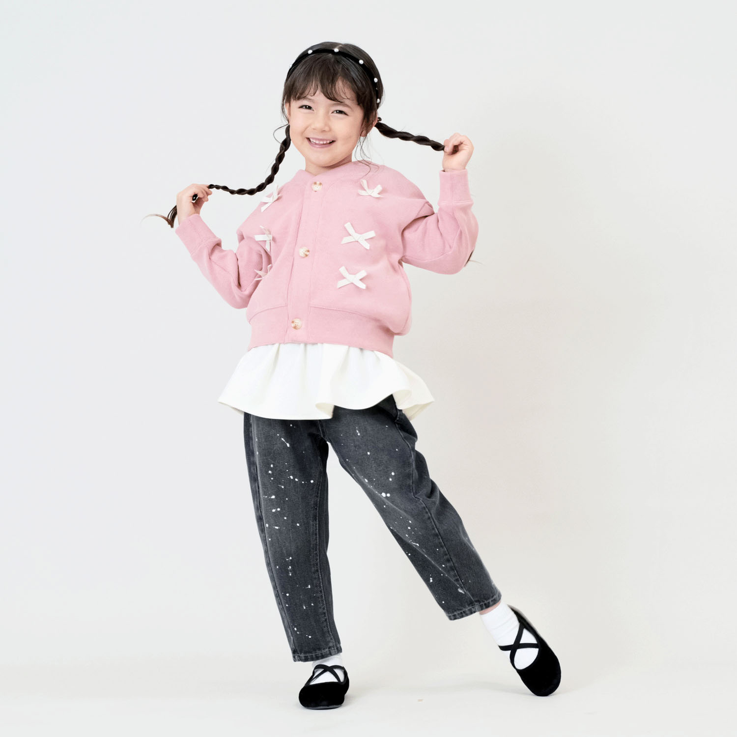 リボンカーディガン