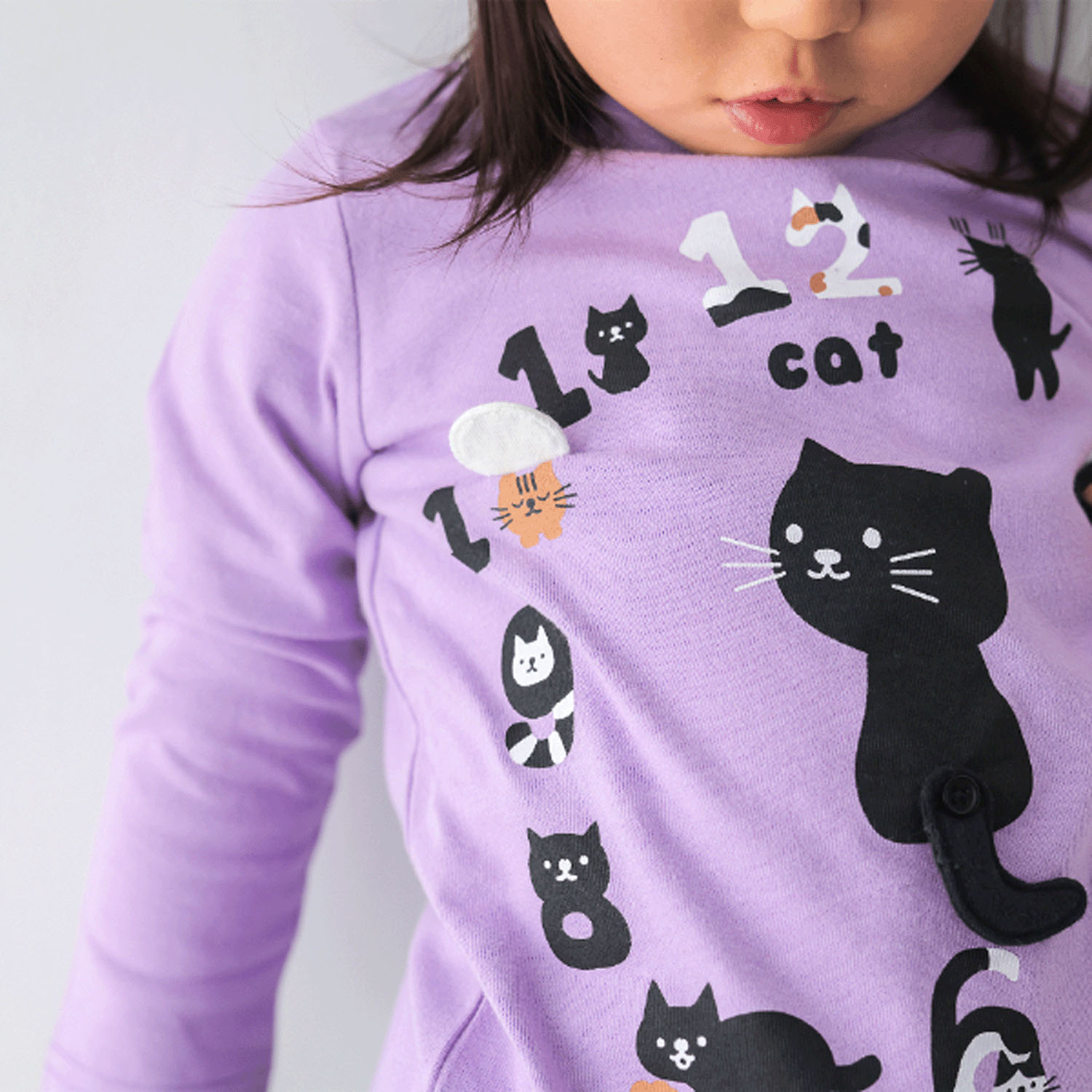 ねこ時計 ロングTシャツ - 画像3