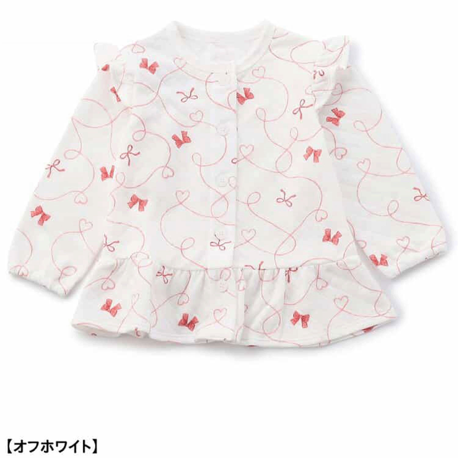 リボン柄ニットキルトペプラムパジャマ - 画像2