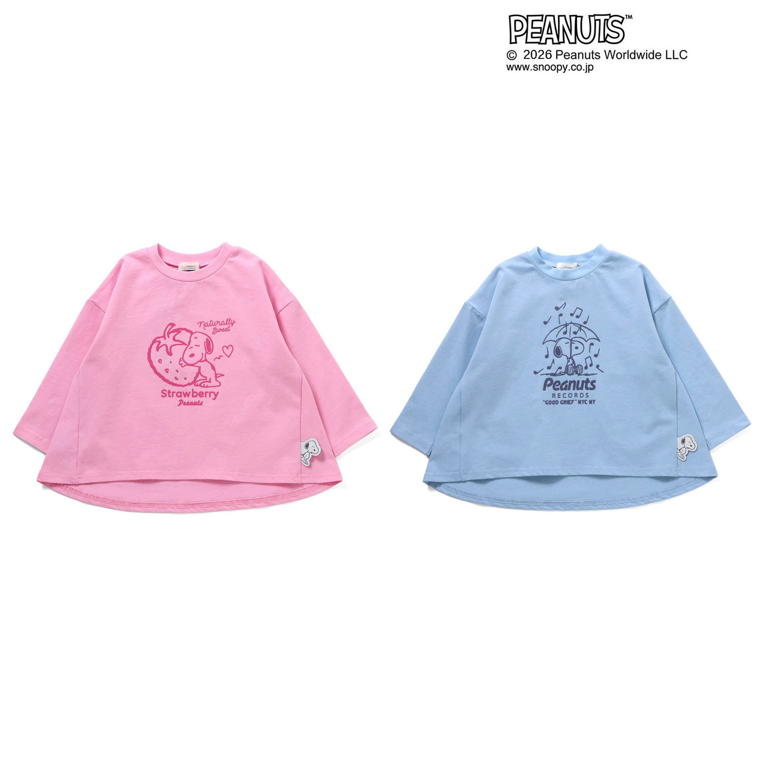 PEANUTS AラインフロッキーTシャツ