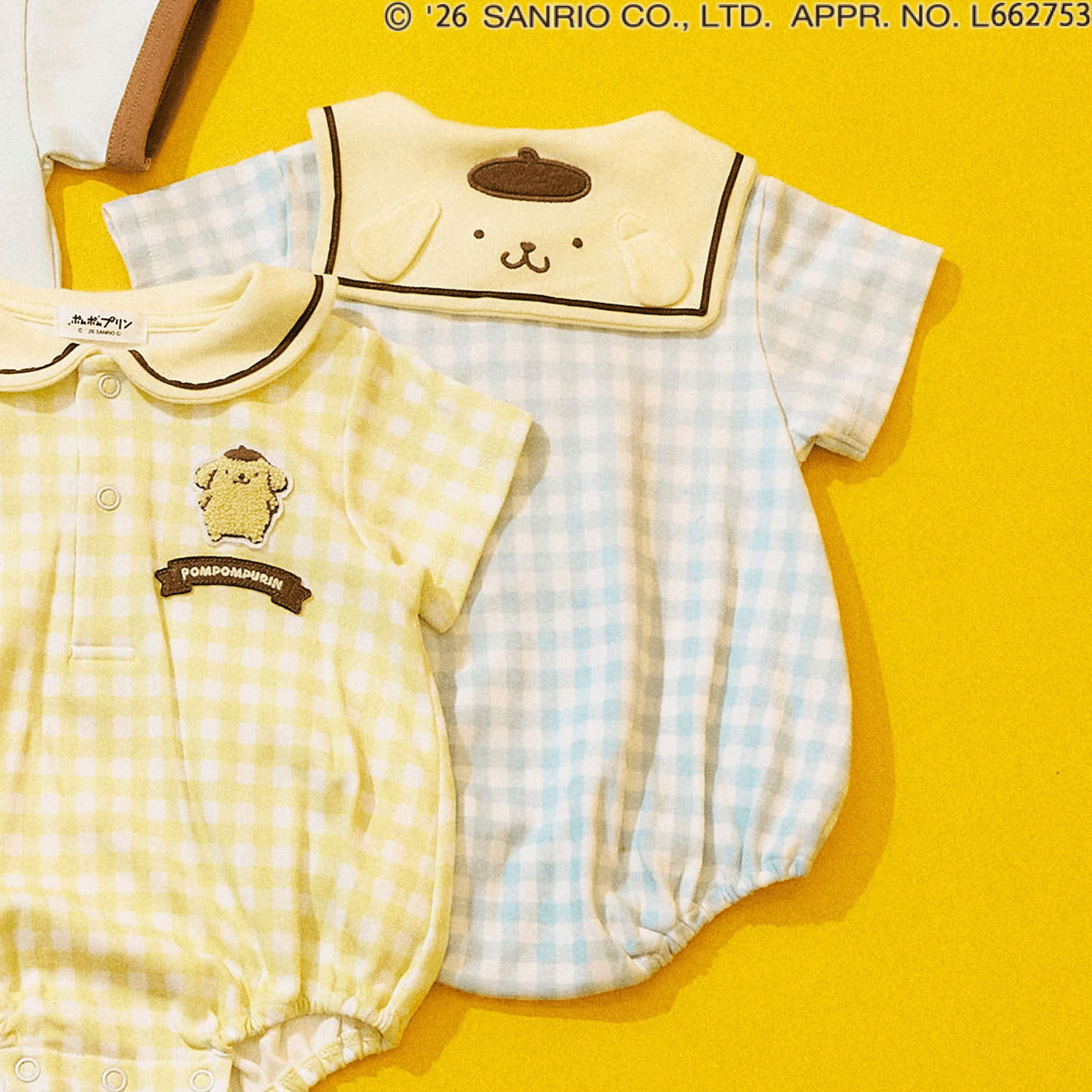 ポムポムプリン セーラーカラーロンパース
