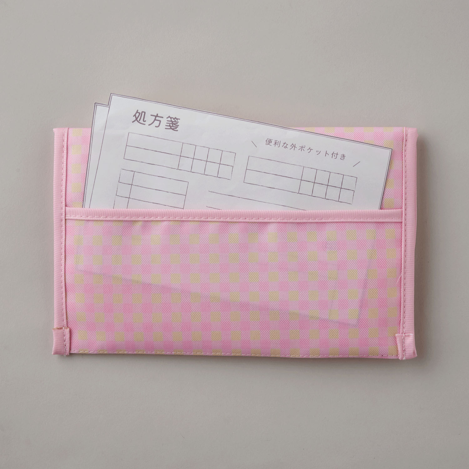 ギンガムチェックの母子手帳ケース ピンク - 画像6