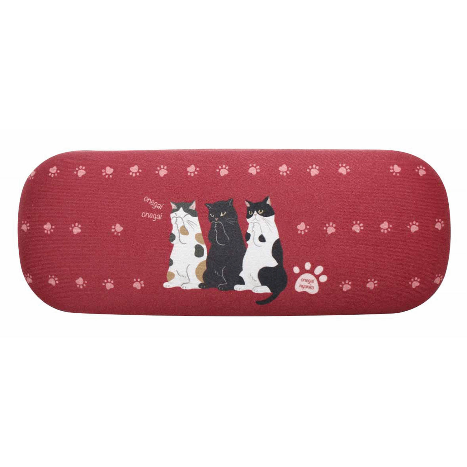 メガネケース おねがいニャンコ ピンク - 画像2