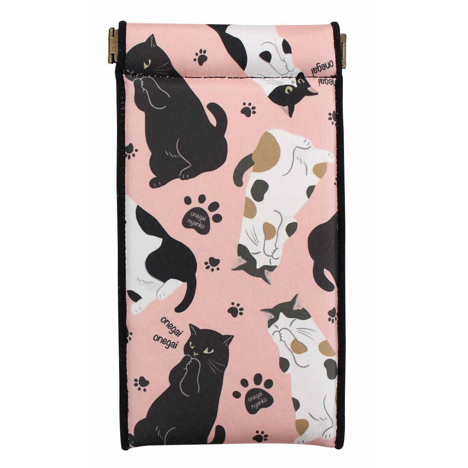 ロングパックンポーチ おねがいニャンコ ピンク - 画像2