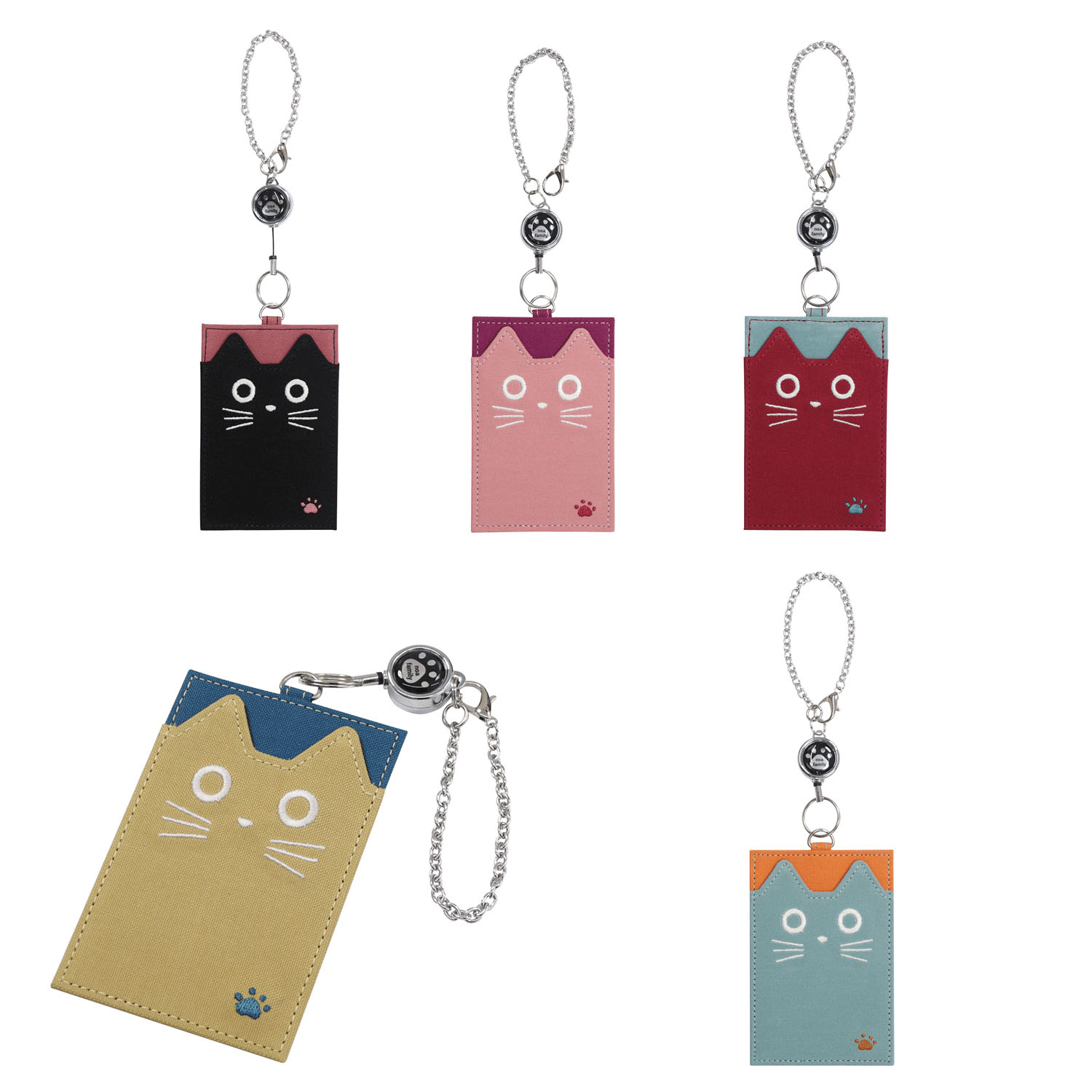 TAMACHAN フェイスたまリール付きパスケース