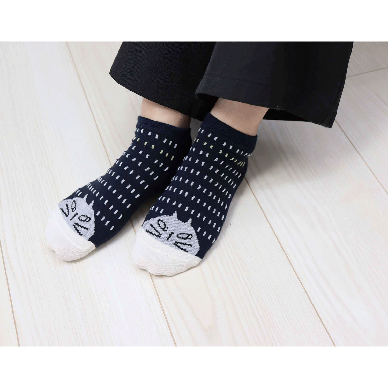 ソックスひょっこり猫 アンクル丈