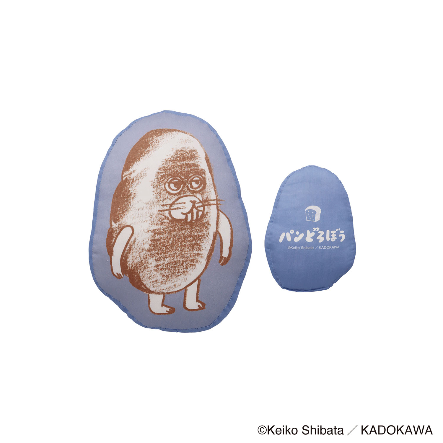 パンどろぼう ダイカットクッション Mサイズ ブルー - 画像1