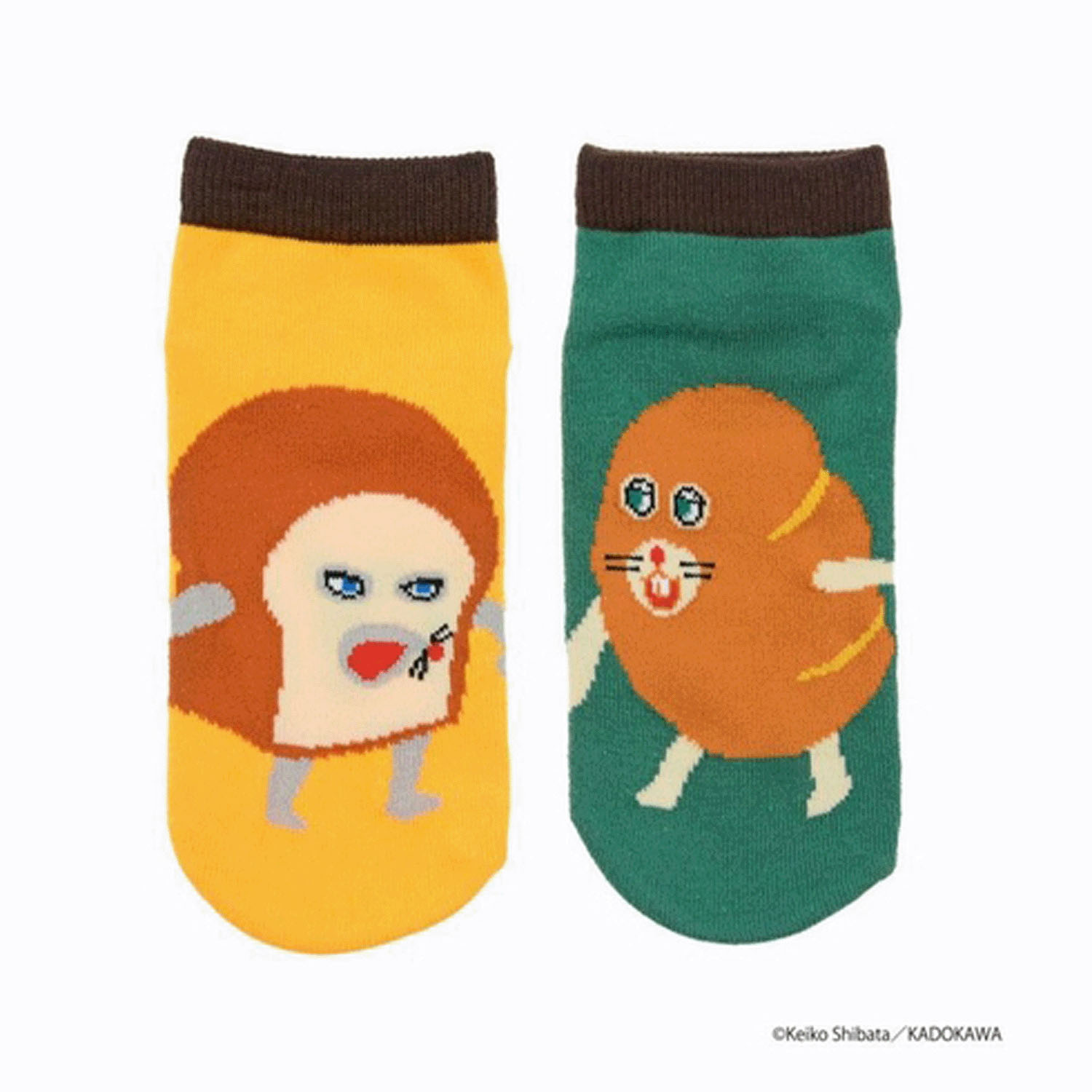 パンどろぼう 靴下 スニーカー丈 左右異柄 - 画像1