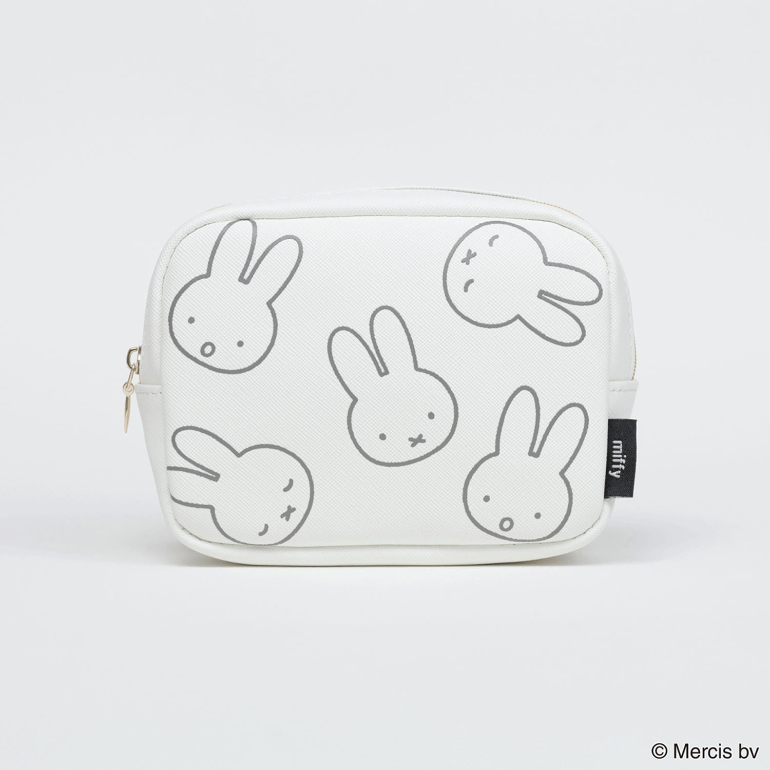 miffy LARGE MOTIF スクエアポーチ アイボリー - 画像1