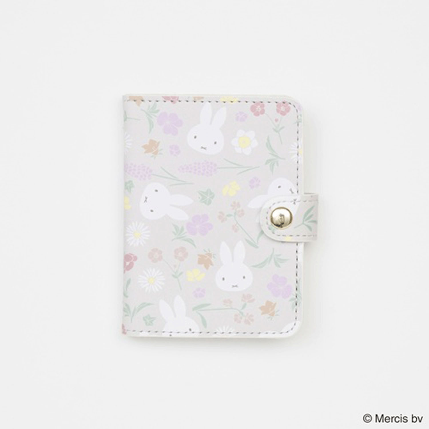 ミッフィー フローラルパターン カードケース ベージュ
