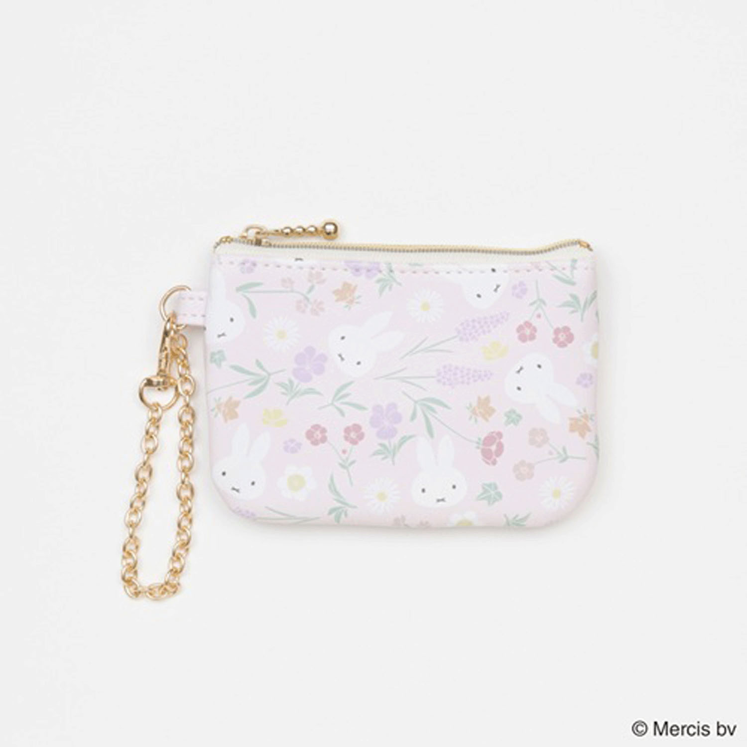 ミッフィー フローラルパターン コイン＆パスケース ピンク - 画像1