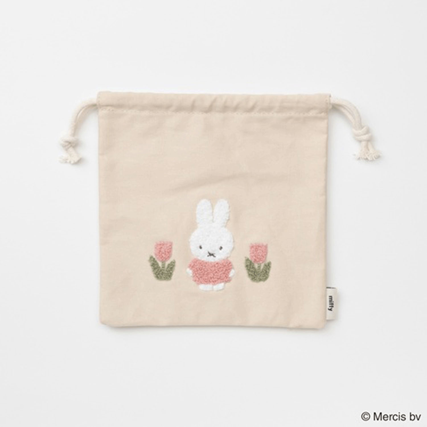 ミッフィー レッド＆ピンク スクエアポーチ チューリップ - 画像1