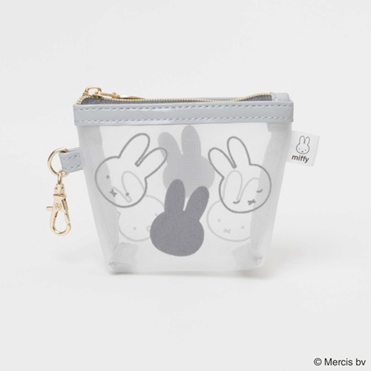ミッフィー フロッキー マイクロミニ台形ポーチ グレー - 画像1