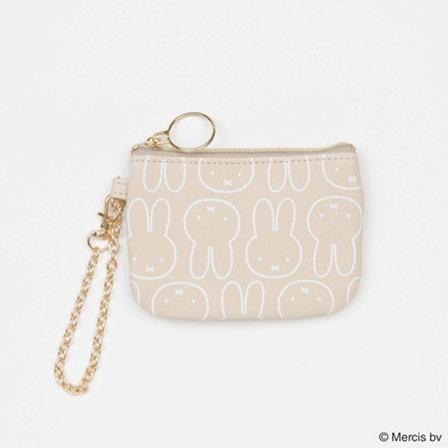 ミッフィー コイン＆パスケース フェイスモチーフ ベージュ - 画像1