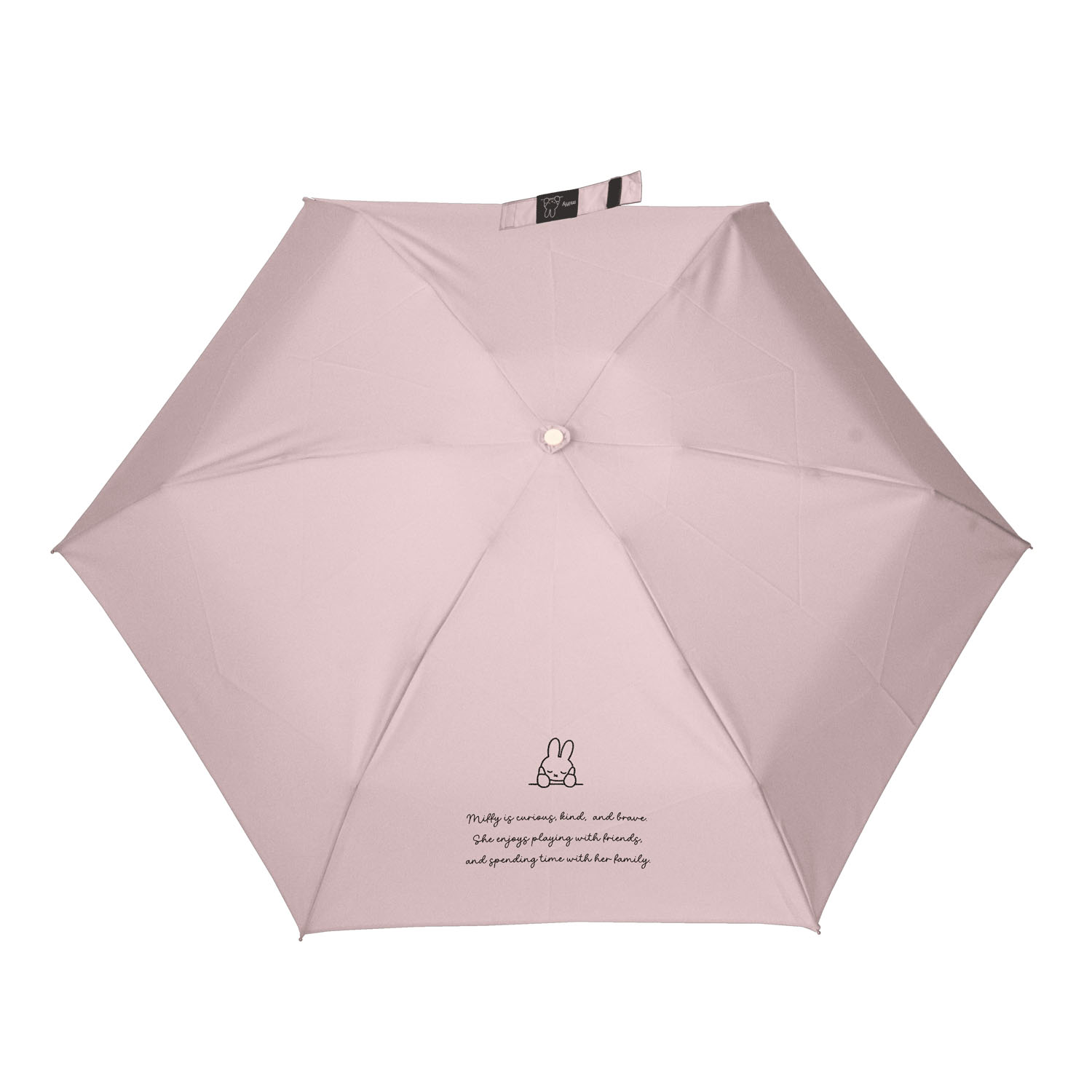ミッフィー 1級遮光晴雨兼用 超コンパクト折りたたみ傘 5段丸型顔手元 ピンク - 画像3