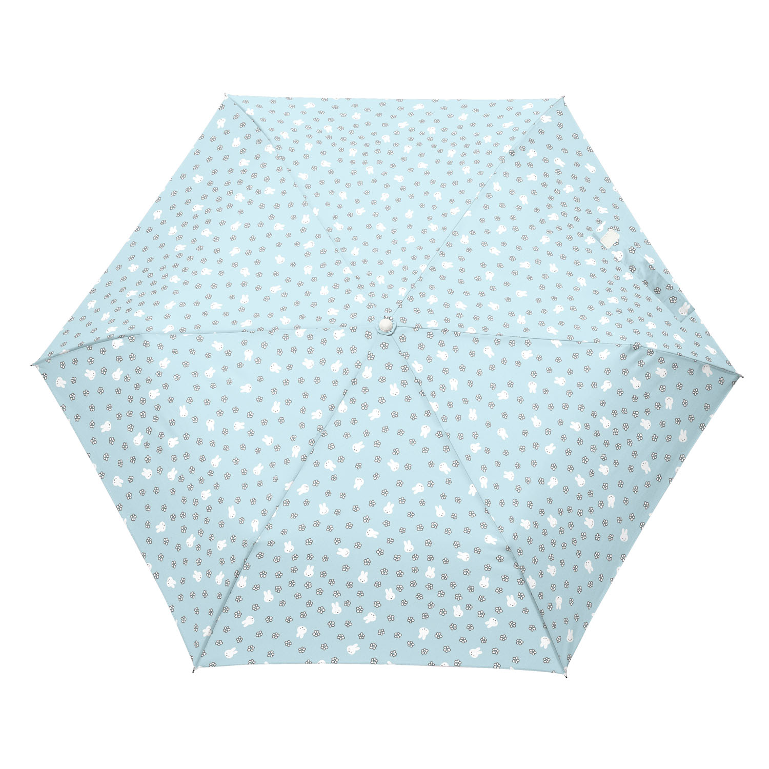 ミッフィー コンパクト折りたたみ傘 ミッフィーハンドル 小花柄 - 画像2