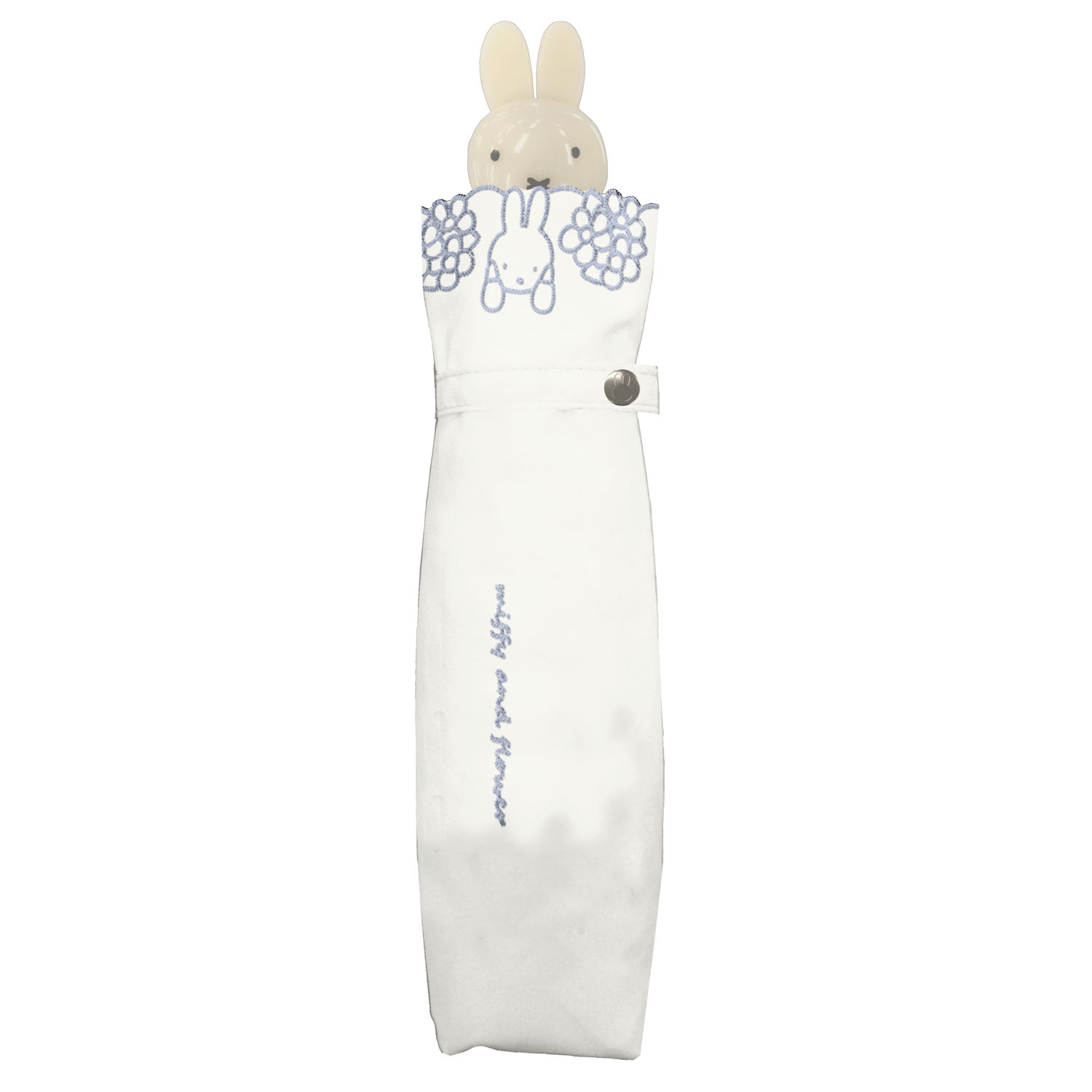 ミッフィー 1級遮光晴雨兼用コンパクト折傘 ミッフィーハンドル＆刺繍タイプ 刺繍miffy and fiower - 画像4