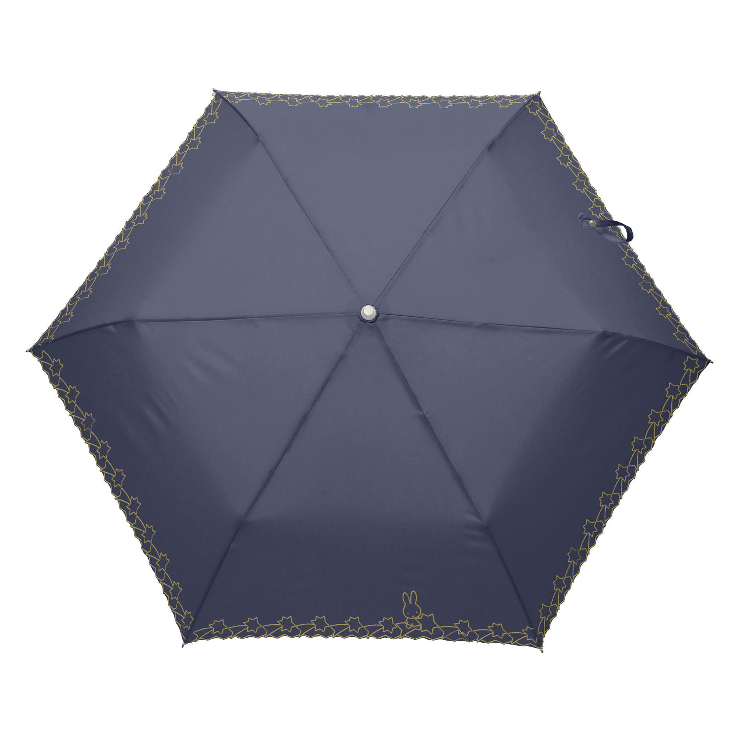 ミッフィー 1級遮光晴雨兼用コンパクト折傘 ミッフィーハンドル＆刺繍タイプ 刺繍miffy and shooting star - 画像3